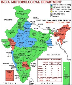 All India rainfall 2011 issued by the IMD
