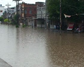 Streets flooded due to mid-night rain