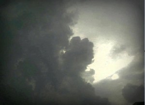 Clouds rumbling over Lahore in March
