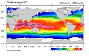 Ocean Temperatures across the globe