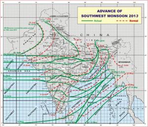 Monsoon advancement as per IMD