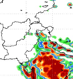 Fourth spell - Heavy downpour around 60 mm till 100 mm in North  