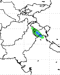 The most active area seen during the rain